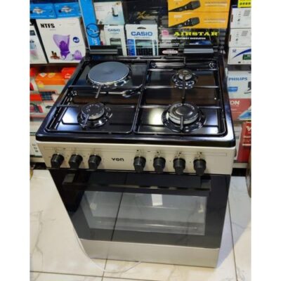 VON 60 x 55, 3 Gas+1 Rapid Plate Standing Gas Cooker with Electric Oven